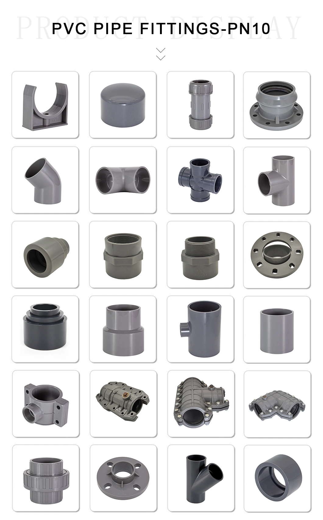High Quality PVC Pipe Fittings-Pn10 Standard Plastic Pipe Fitting Round Cap for Water Supply